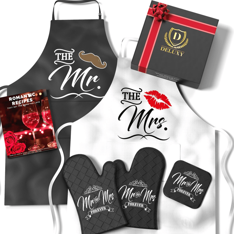 Mr &amp; Mrs Aprons For Couples