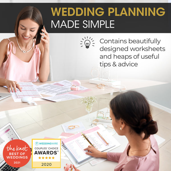 DELUXY The Ultimate Wedding Planner Book & Organizer For The Bride - Cool Engagement Gift Journal, Wedding Gifts Binder Agenda, Knot Bridal Wedding Planning Book & Organizer Notebook With Checklists - DELUXY