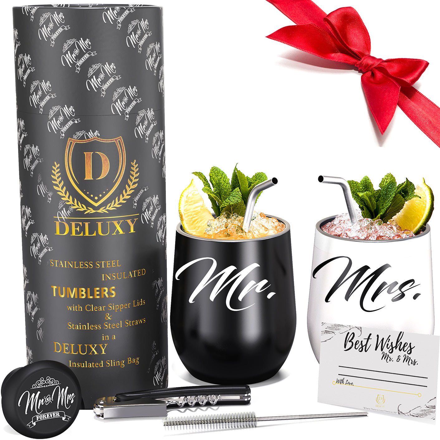 Deluxe Wine Lovers Gift Set - Tumbler, Gourmet Slush Mix, Candle, and Wine  Gummies